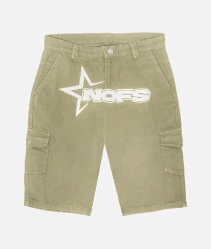 Beige NOFS Cargo Shorts (1)